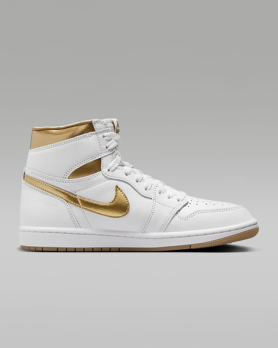 Air Jordan 1 Retro High OG White and Gold Women s Shoes. Nike JP